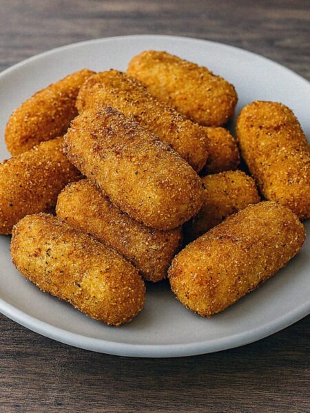 Čedarovo-šunkové krokety v teplovzdušnej fritéze