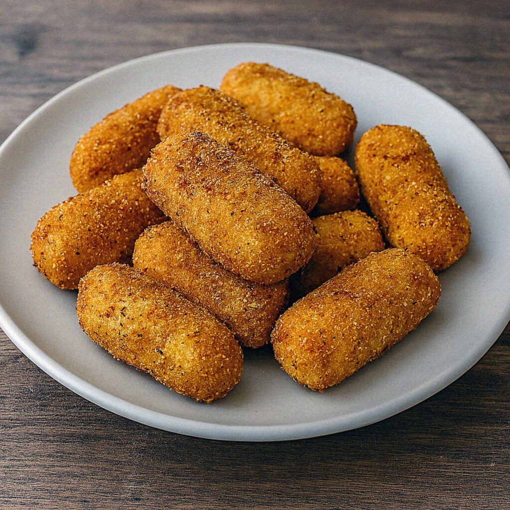 Čedarovo-šunkové krokety v teplovzdušnej fritéze