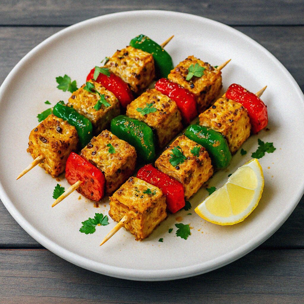 Špízy z tofu v teplovzdušnej fritéze