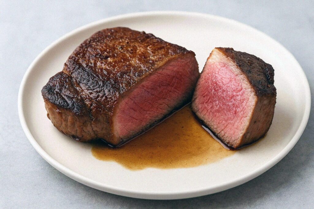 Hovädzí steak s bylinkovým maslom v teplovzdušnej fritéze