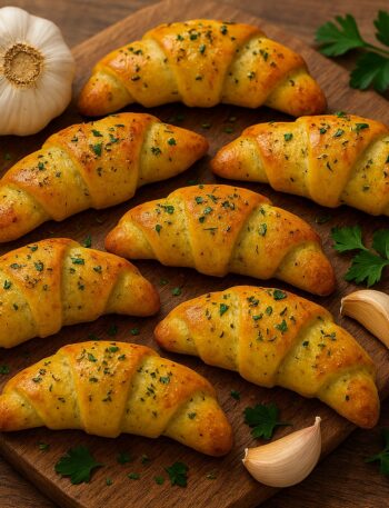 zemiakové rožky s cesnakom z teplovzdušnej fritézy