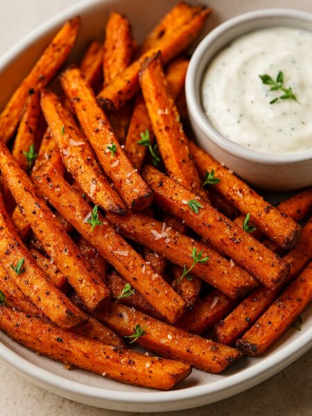 Chrumkavé batátové hranolky v teplovzdušnej fritéze
