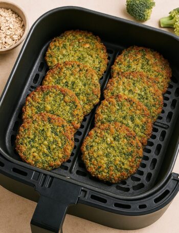 Brokolicové placky s ovsenými vločkami v teplovzdušnej fritéze