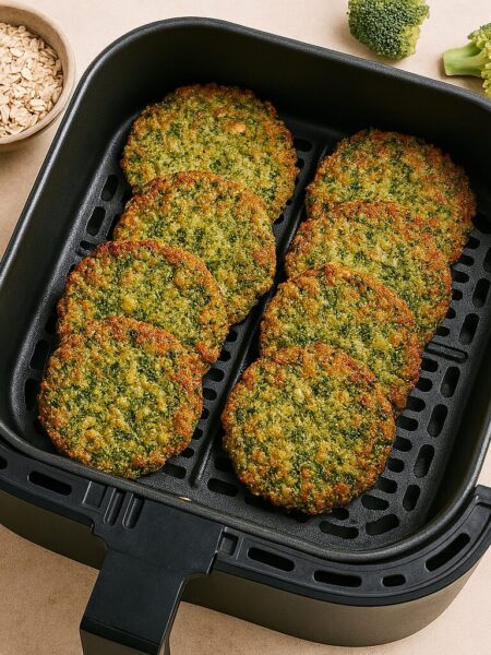 Brokolicové placky s ovsenými vločkami v teplovzdušnej fritéze