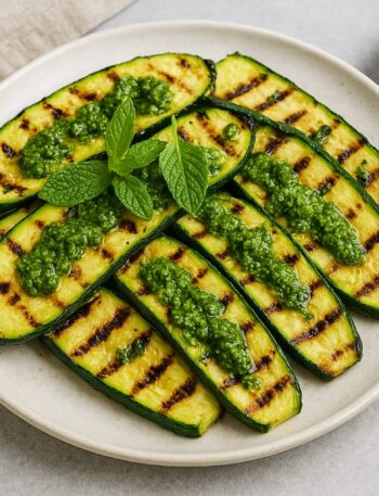 Grilovaná cuketa s mätovým pestom v teplovzdušnej fritéze