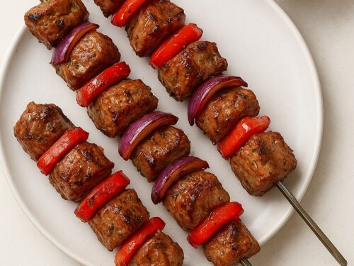 Jahňacie ražniči s cesnakovou marinádou v teplovzdušnej fritéze