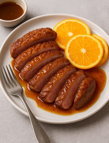 Kačacie prsia s pomarančovou glazúrou v teplovzdušnej fritéze