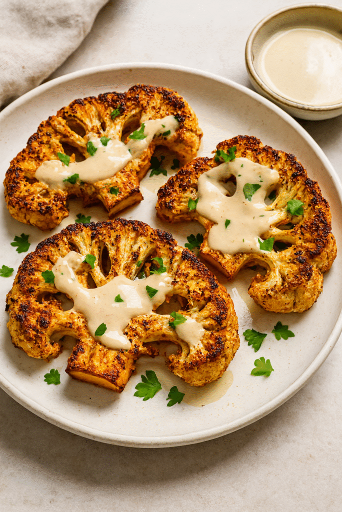 Karfiolové steaky s tahini z teplovzdušnej fritézy