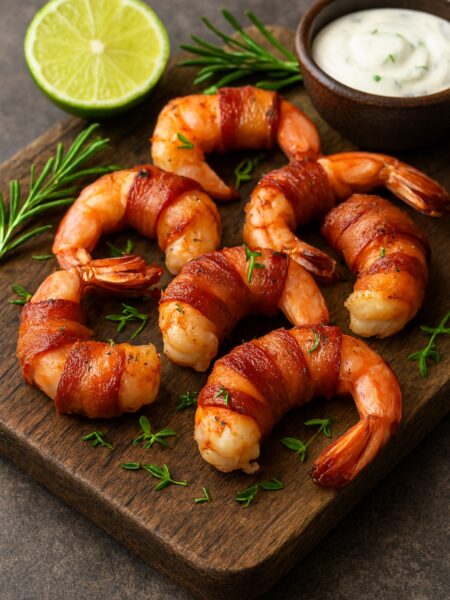 Krevety v slaninovom kabátiku z teplovzdušnej fritézy