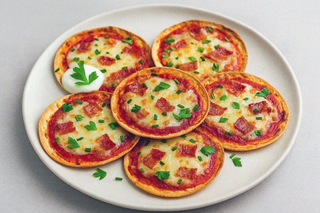 Mini pizze z tortilly v teplovzdušnej fritéze
