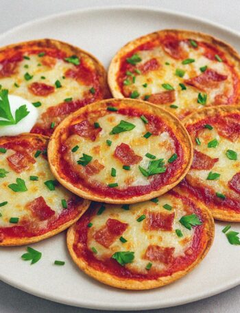 Mini pizze z tortilly v teplovzdušnej fritéze