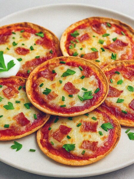Mini pizze z tortilly v teplovzdušnej fritéze