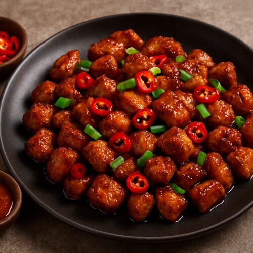 Pikantné bravčové kúsky s čili a medom v teplovzdušnej fritéze