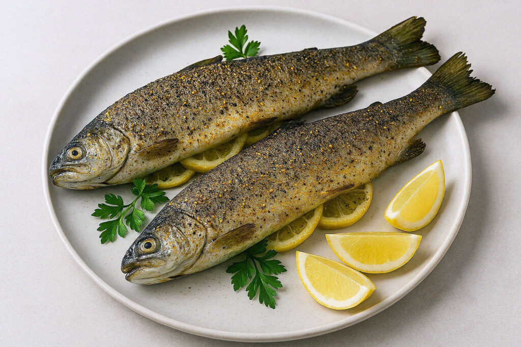 pstruh s citrom peceny v teplovzdusnej friteze