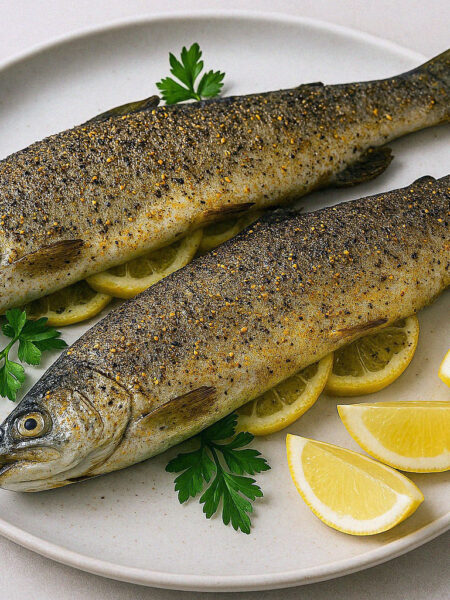 pstruh s citrom peceny v teplovzdusnej friteze