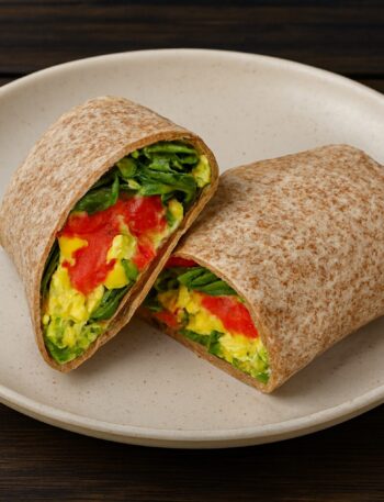 tortilla plnena vajickom a zeleninou