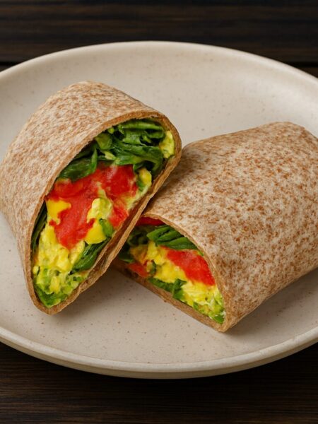 tortilla plnena vajickom a zeleninou