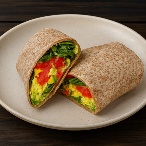 tortilla plnena vajickom a zeleninou