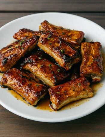 Bravčové rebierka medovo‑bylinkové v teplovzdušnej fritéze / rúre