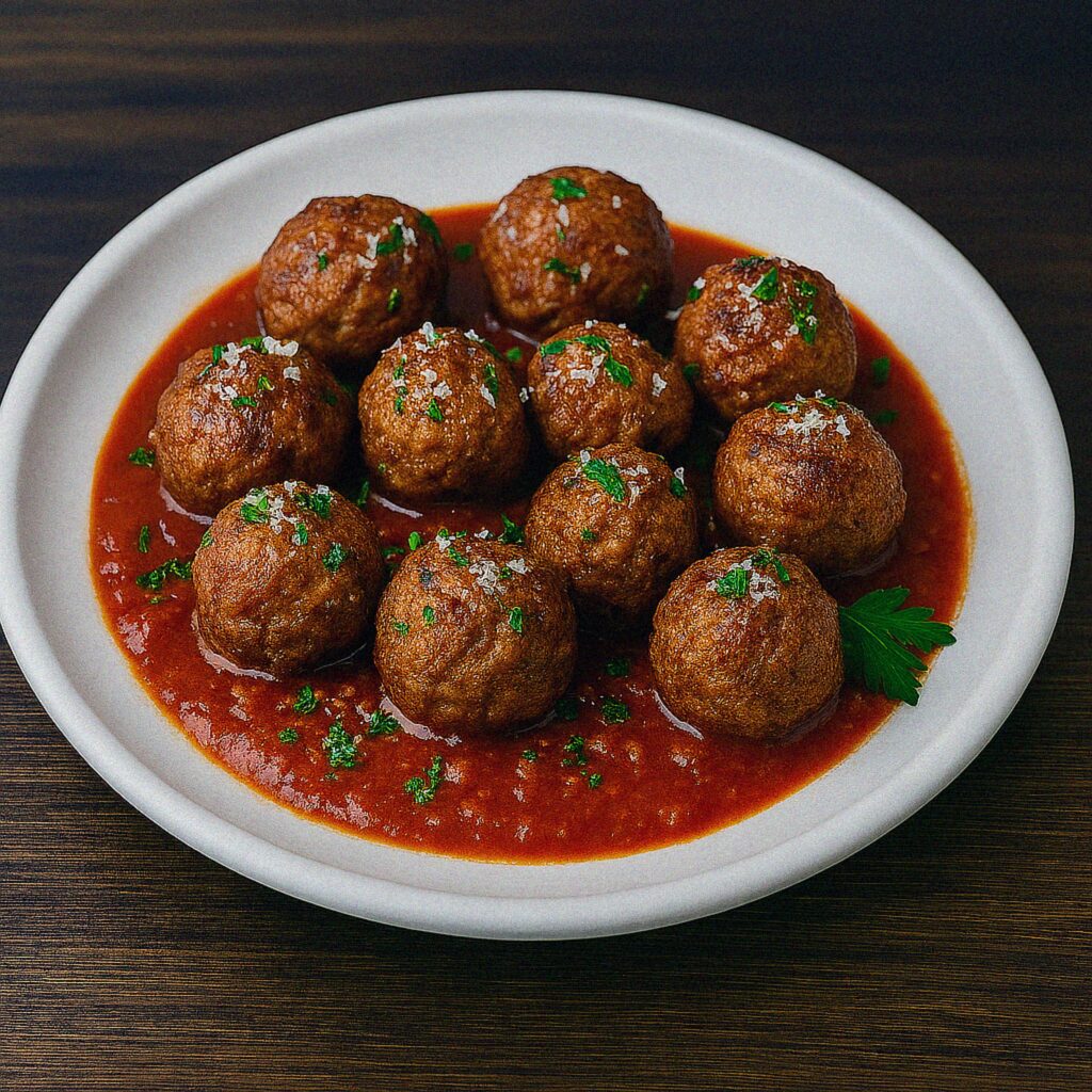 Hovädzie guľky s parmezánom v teplovzdušnej fritéze / rúre