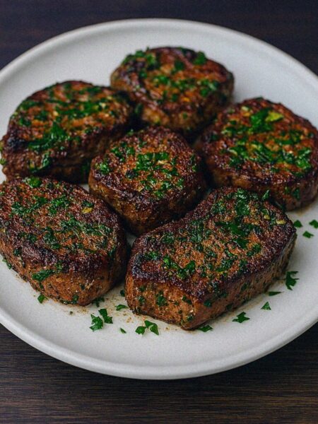 Hovädzie karé s cesnakom a bylinkami v teplovzdušnej fritéze / rúre