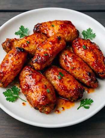 Kuracie krídelká so sladko‑pálivou omáčkou v teplovzdušnej fritéze / rúre