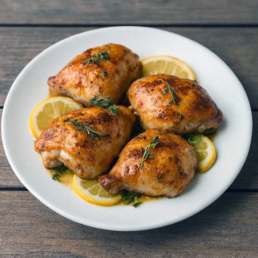 Kuracie stehná s tymianom a citrónom v teplovzdušnej fritéze / rúre