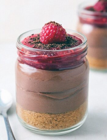 Čoko-malinový cheesecake v pohári (nepečený)