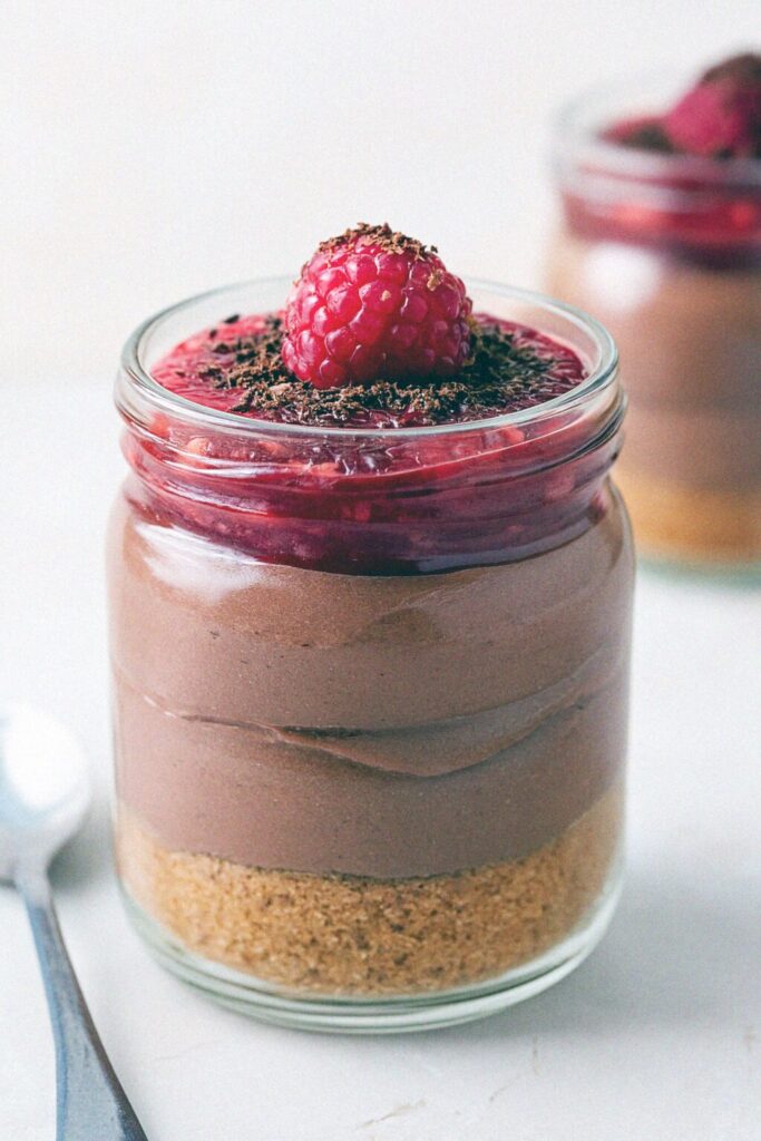 Čoko-malinový cheesecake v pohári (nepečený)