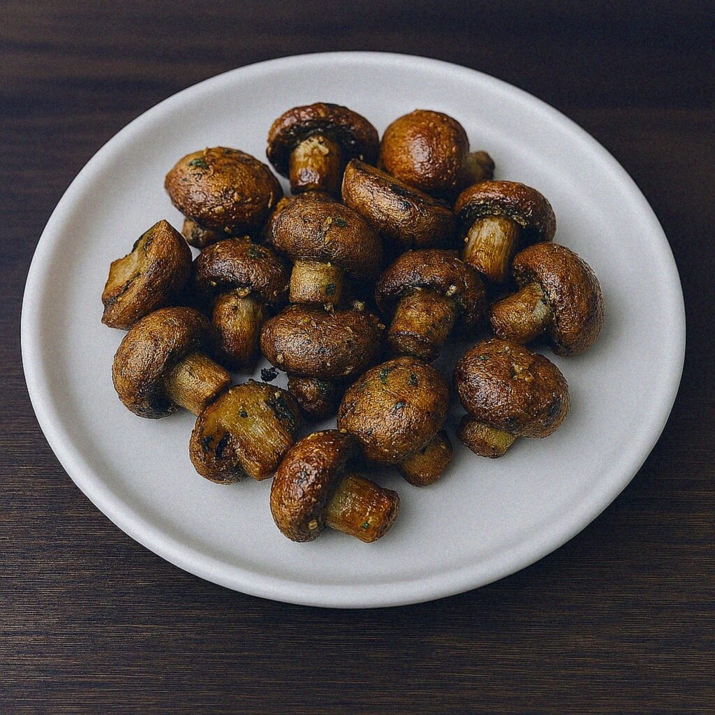 Pečené šampiňóny s cesnakom v teplovzdušnej fritéze / rúre