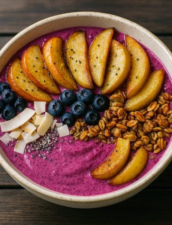 Air fryer smoothie bowl s ovocím v teplovzdušnej fritéze / rúre