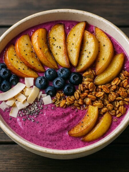 Air fryer smoothie bowl s ovocím v teplovzdušnej fritéze / rúre