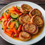 Bravčové medailónky v teplovzdušnej fritéze / rúre s dusenou zeleninou