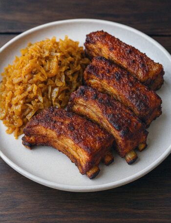 Bravčové rebrá v air fryeri + kapusta