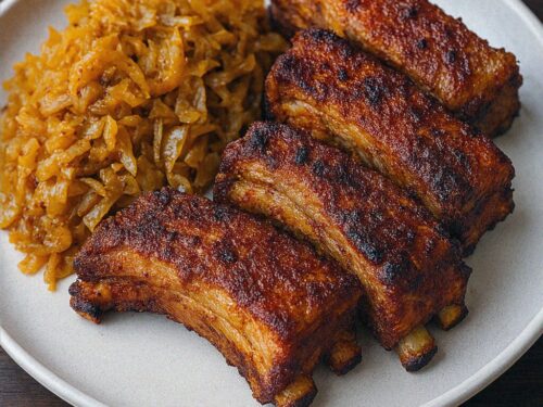 Bravčové rebrá v air fryeri + kapusta