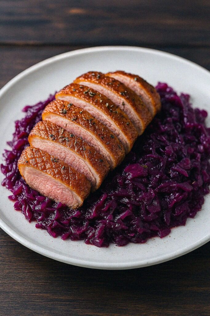 Kačacie prsia v air fryeri + dusená kapusta – 520 kcal v teplovzdušnej fritéze / rúre