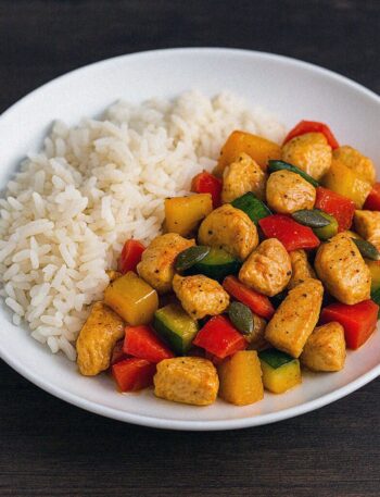 Kuracie soté v teplovzdušnej fritéze / rúre + ryža