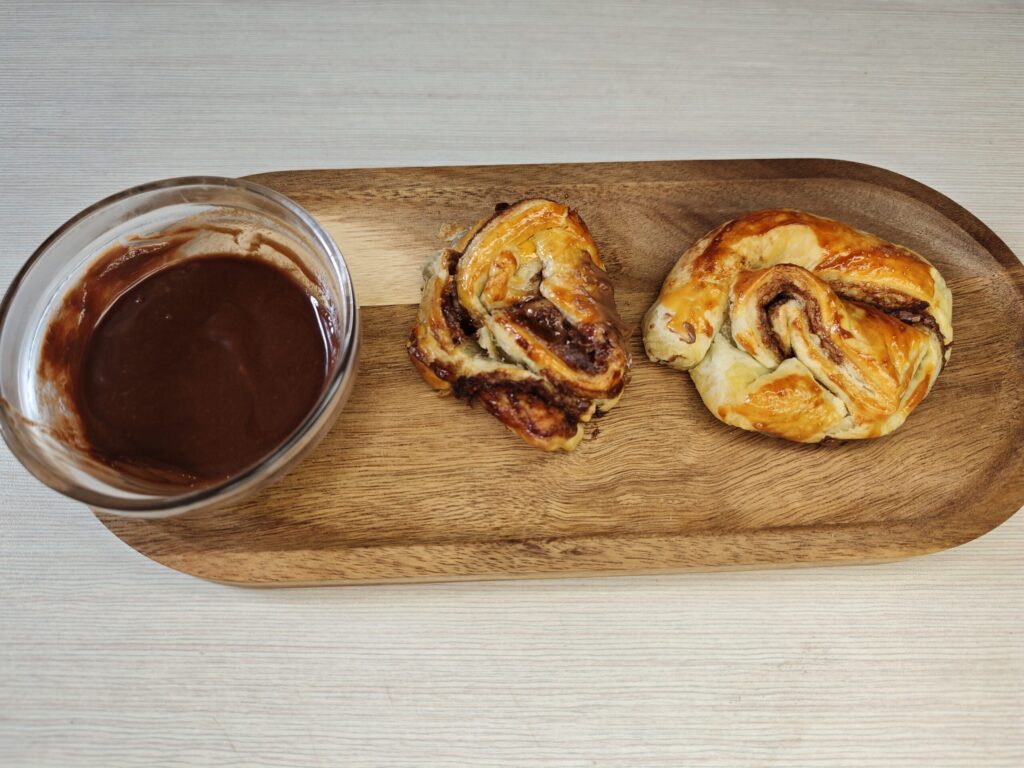 Lístkové slimáky s Nutellou v teplovzdušnej fritéze