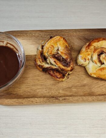 Lístkové slimáky s Nutellou v teplovzdušnej fritéze